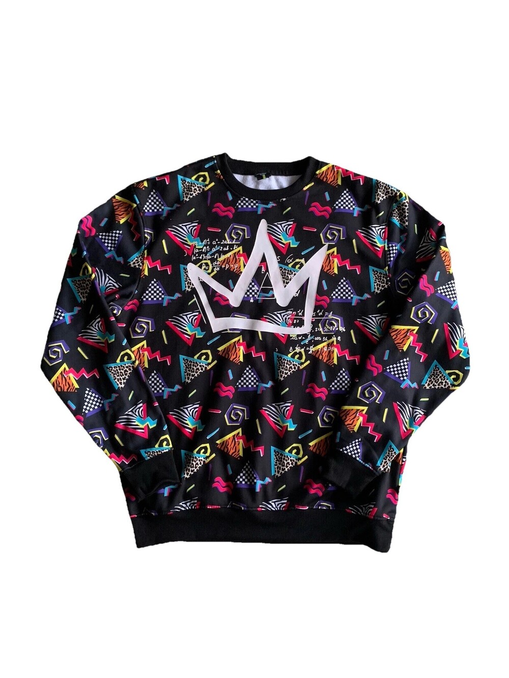 Urban Hip Hop Crewneck Screenshot Sweatshirt Men Hype Crown  Xlarge Colorful